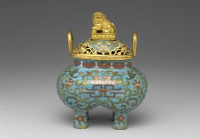 图片[2]-Copper incense burner in cloisonne enamels, Qing dynasty (1644-1911)-China Archive